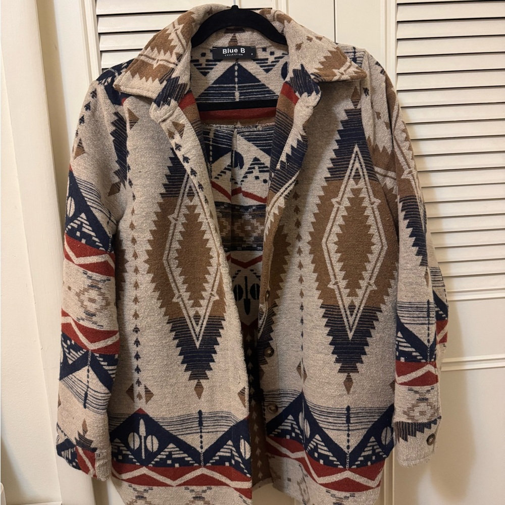 Blue B Aztec Pattern Jacket - image 1